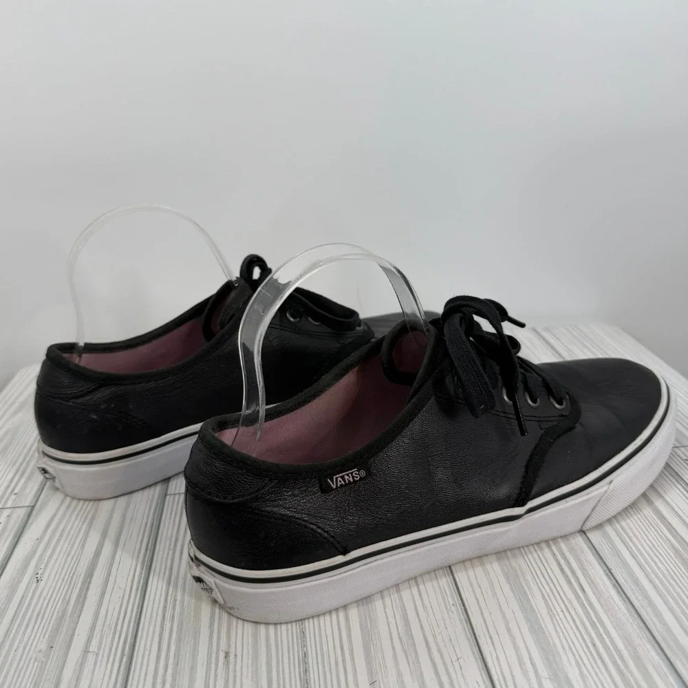 Vans Candem Deluxe Black Leather UltraCush Sneakers Womens Size 10